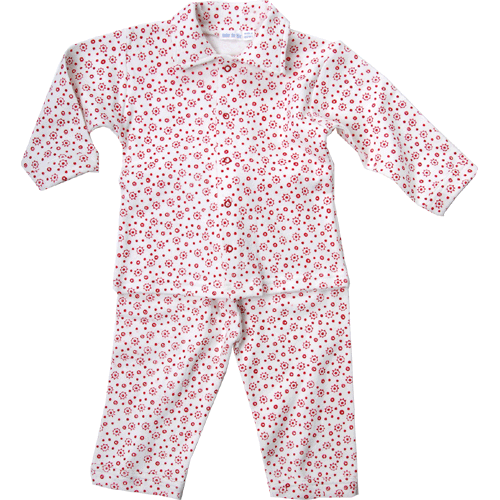 Red & White Organic Flannel Pajamas for Baby | Green Baby Green Mama